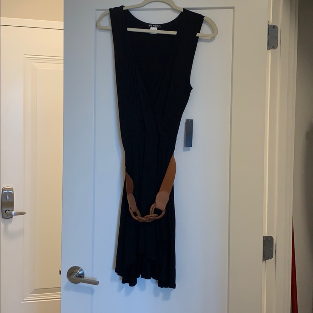 Black belted dress